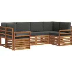 vidaXL Ensemble de canapé d'angle 6 pcs Naturel et Anthracite