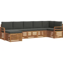 vidaXL Ensemble de canapé d'angle 7 pcs Naturel et Anthracite