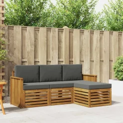 vidaXL Ensemble de canapés d'extérieur 4 pcs Naturel et Anthracite
