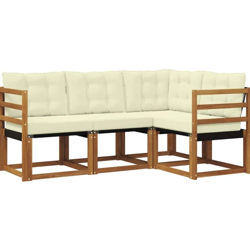 vidaXL Ensemble de canapés d'extérieur 4 pcs Naturel et Beige