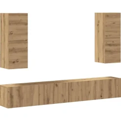 vidaXL Ensemble de meuble TV mural 4 pcs chêne artisanal
