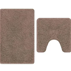 vidaXL Ensemble de tapis de bain antidérapants 2 pcs Marron PP