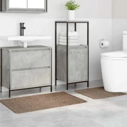 vidaXL Ensemble de tapis de bain antidérapants 2 pcs Marron PP