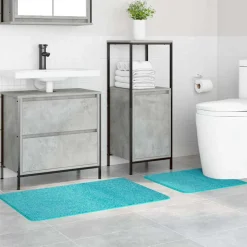 vidaXL Ensemble de tapis de bain antidérapants 2 pcs Turquoise PP