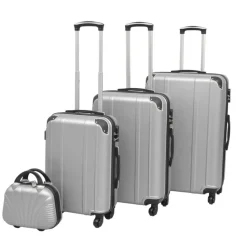 vidaXL Ensemble de valises à roulettes quatre pièces Argenté