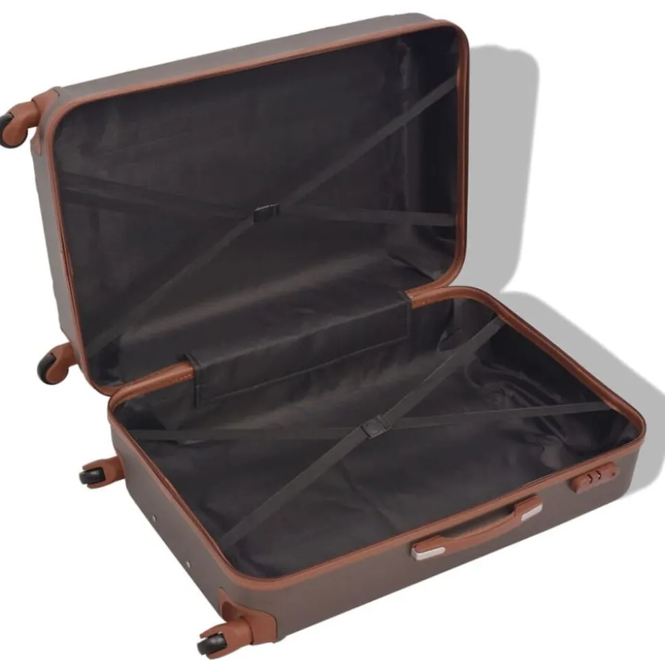vidaXL Ensemble de valises à roulettes quatre pièces couleur café