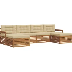 vidaXL Ensembles de canapés avec coussin 6 pcs Naturel et Beige