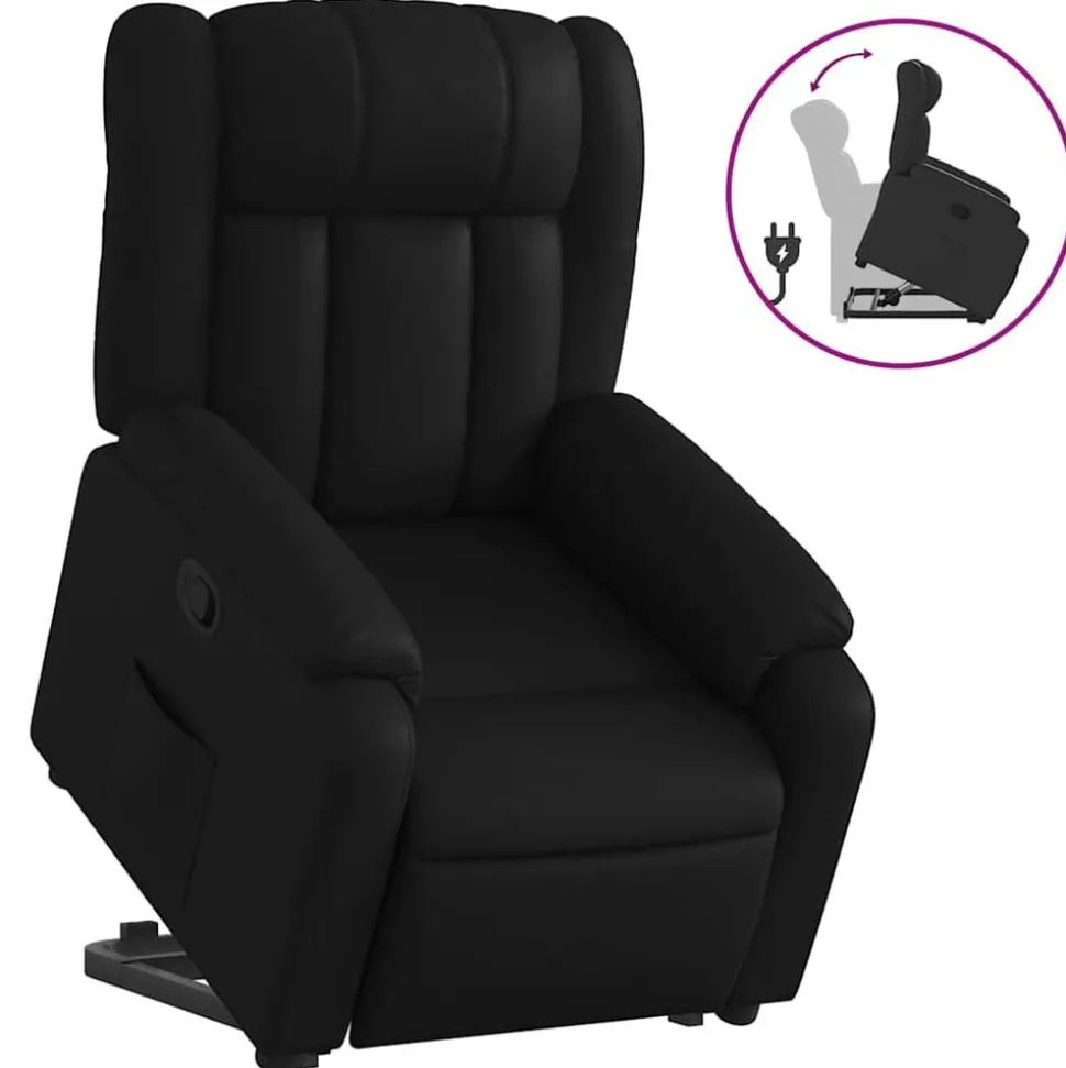 vidaXL Fauteuil inclinable Noir Similicuir