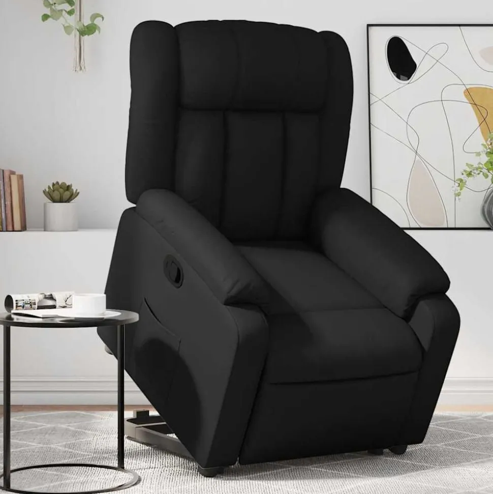 vidaXL Fauteuil inclinable Noir Similicuir