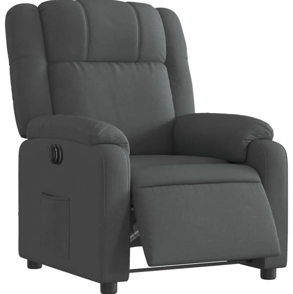 vidaXL Fauteuil inclinable électrique Gris foncé Tissu