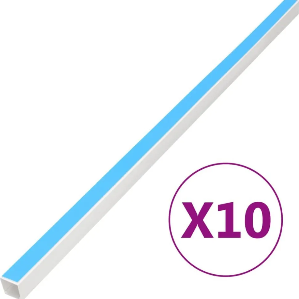 vidaXL Goulotte de câble auto-adhésive 10x10 mm 10 m PVC