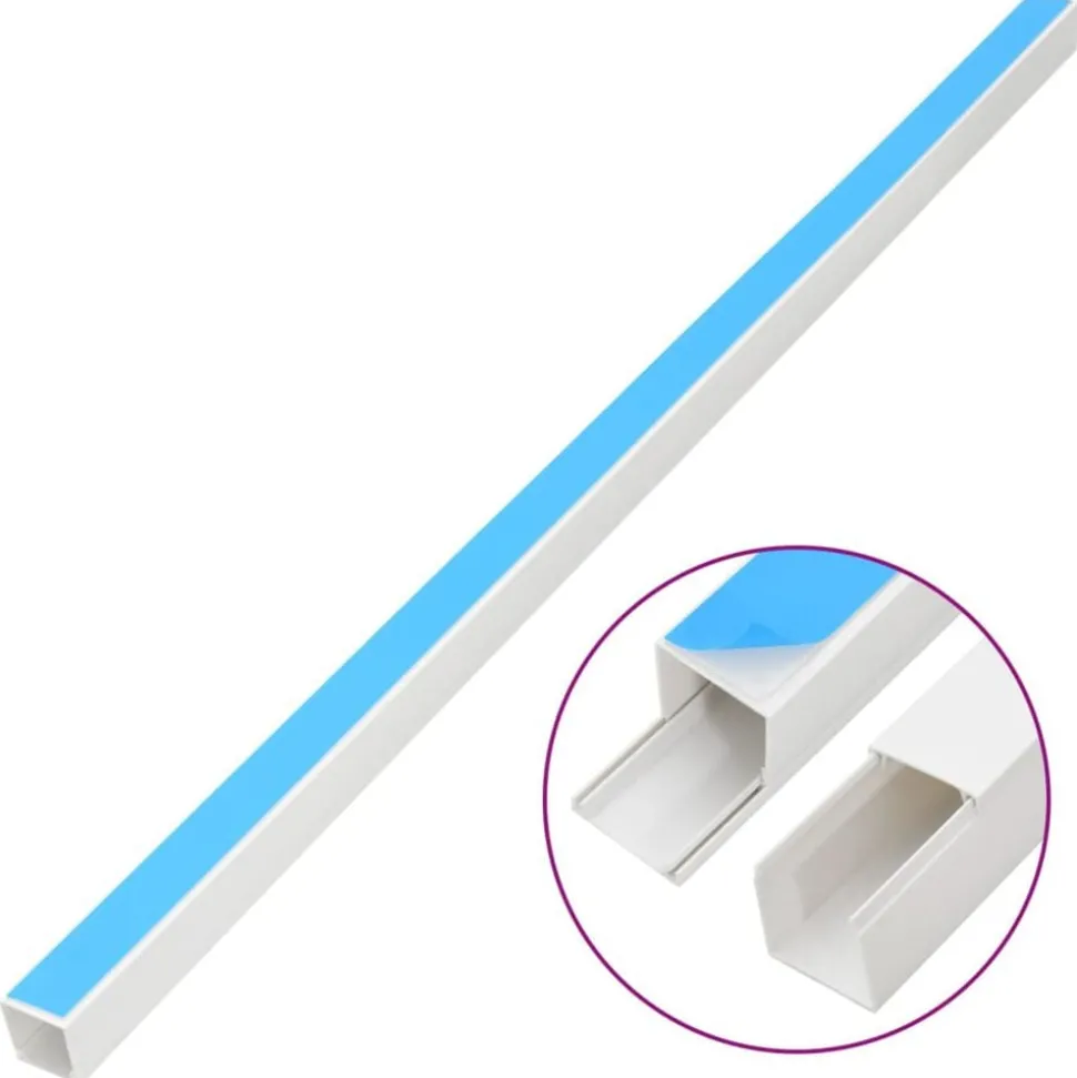 vidaXL Goulotte de câble auto-adhésive 10x10 mm 10 m PVC