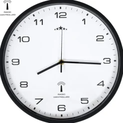 vidaXL Horloge murale radioguidée Mouvement à quartz 31 cm Blanc/noir