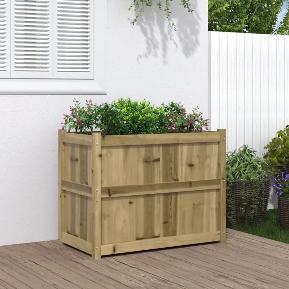 vidaXL Jardinière 90x50x70 cm bois de pin imprégné
