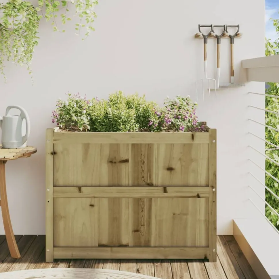 vidaXL Jardinière 90x50x70 cm bois de pin imprégné