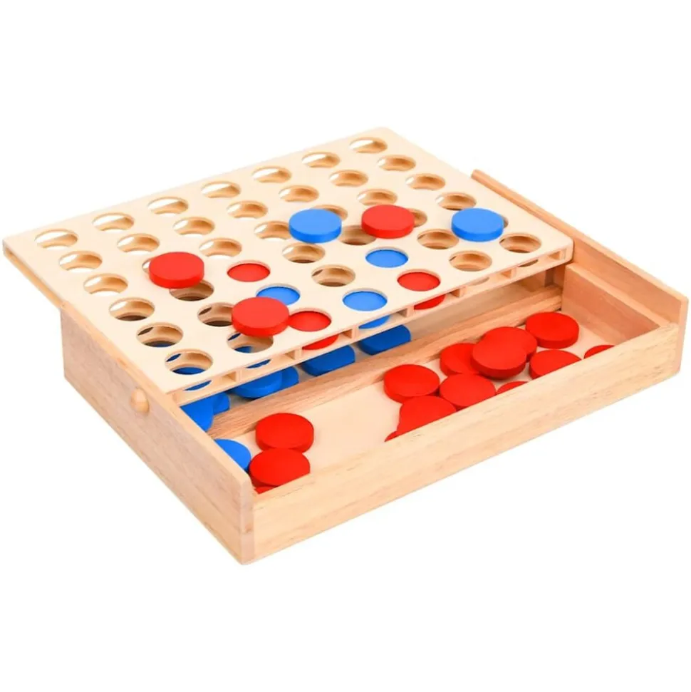 vidaXL Jeu 4 en ligne 24x15x4 cm Bois solide