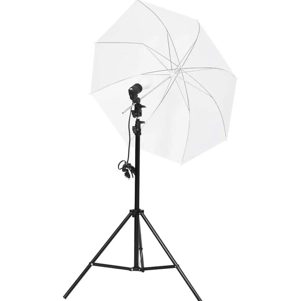 vidaXL Kit d'éclairage de studio avec trépieds et parapluies