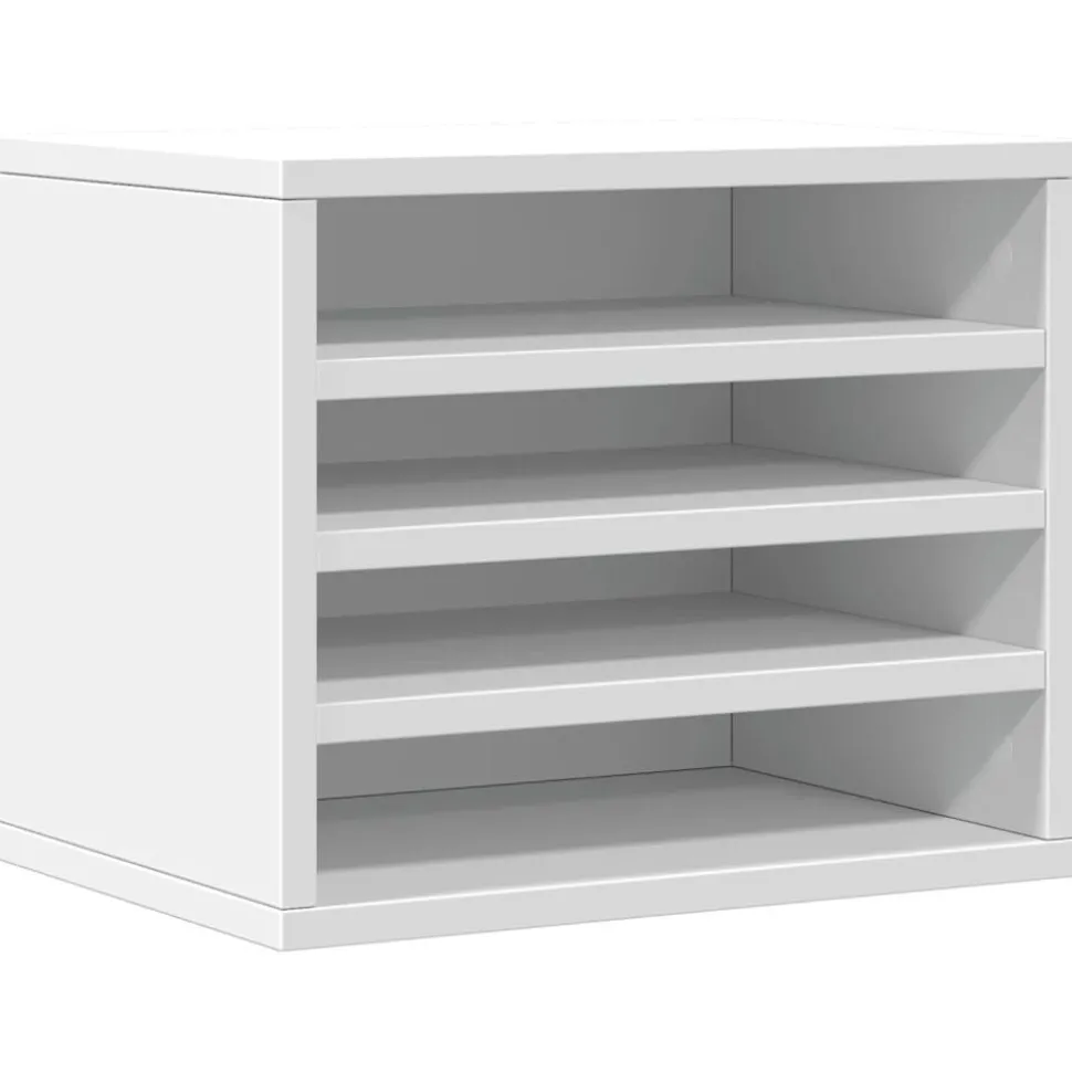 vidaXL Organisateur de bureau blanc 36x26x29,5 cm bois d'ingénierie
