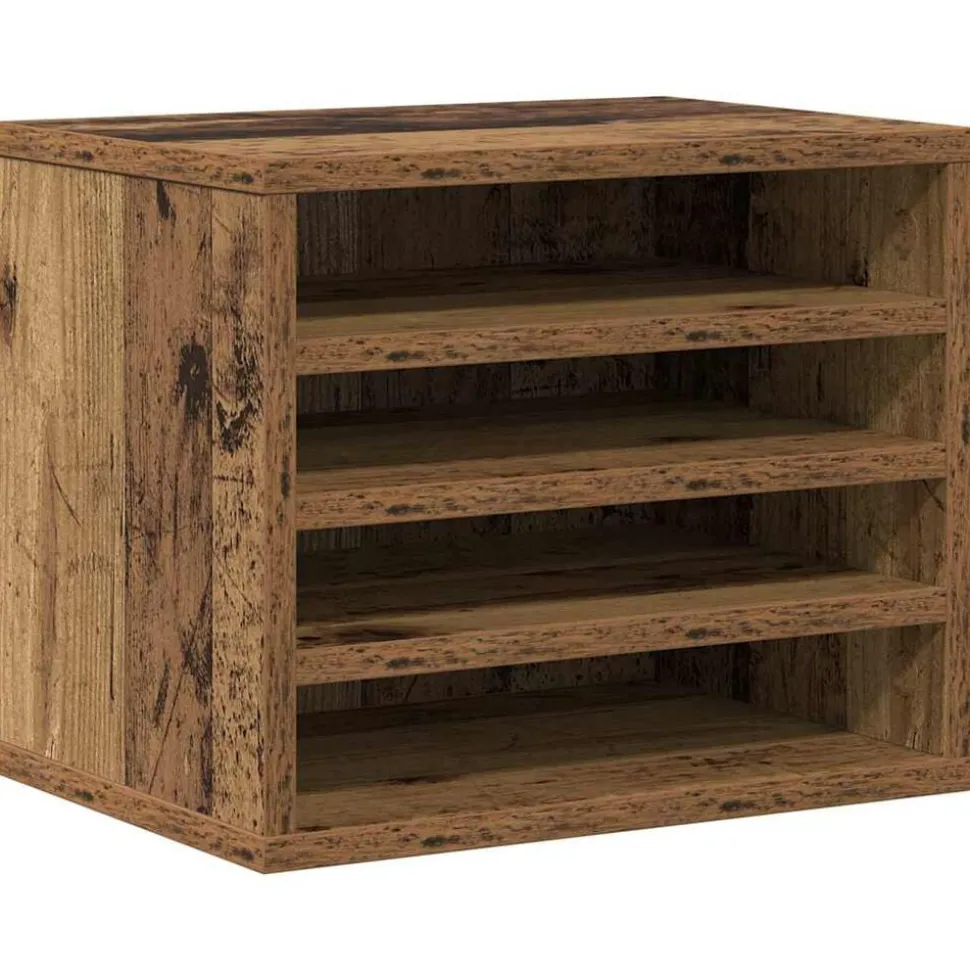 vidaXL Organiseur de bureau Bois ancien 36 x 26 x 29,5 cm
