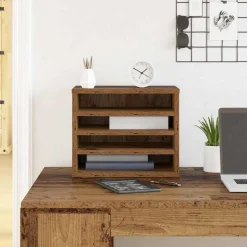 vidaXL Organiseur de bureau Bois ancien 36 x 26 x 29,5 cm