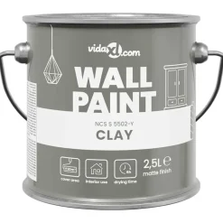 vidaXL Peinture murale Gris 2,5 L Impression murale