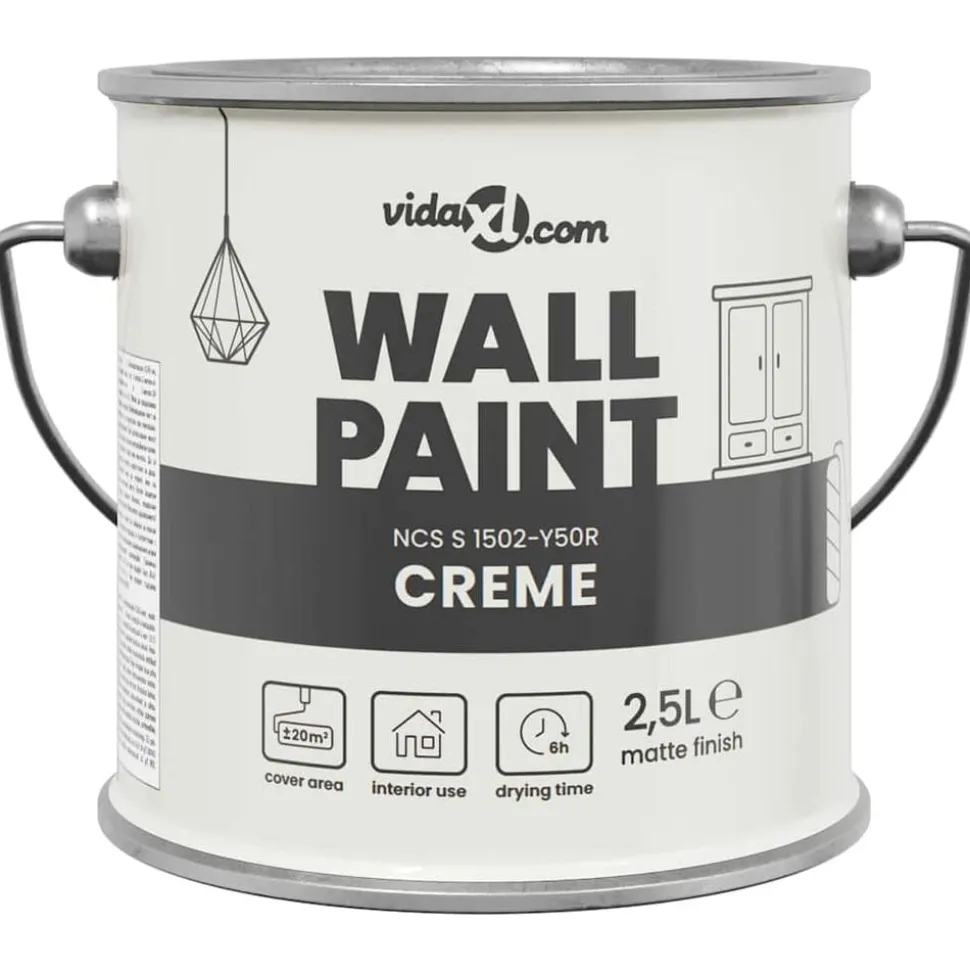 vidaXL Peinture murale Marron 2,5 L Impression murale