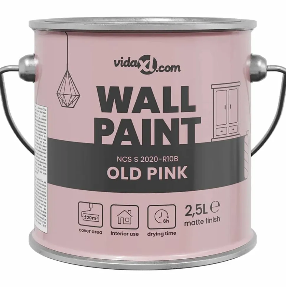 vidaXL Peinture murale Rose 2,5 L Impression murale