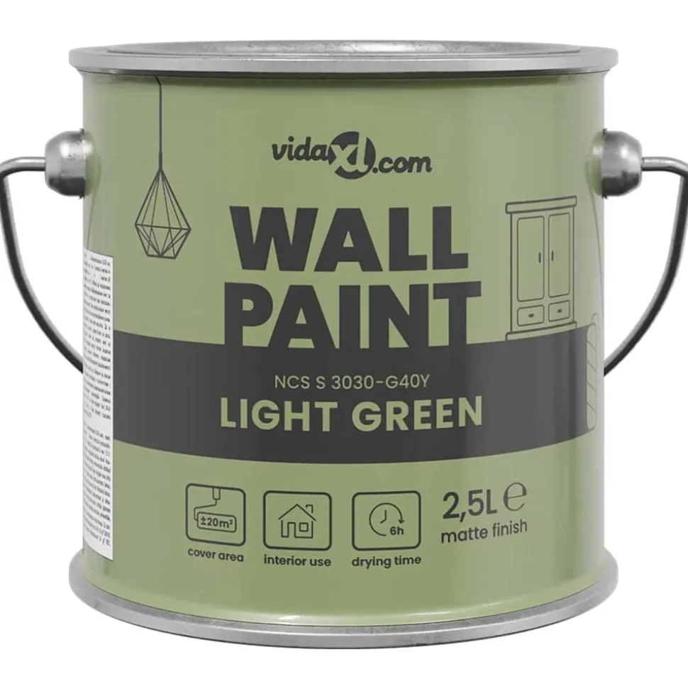 vidaXL Peinture murale Vert 2,5 L Impression murale