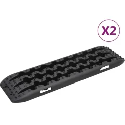 vidaXL Planches de traction 2 pc Noir 106x30,5x7 cm Nylon