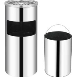 vidaXL Poubelle à cendrier murale Acier inoxydable 26 L
