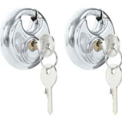 vidaXL Serrures Discus avec Clés 2 pcs Argenté 6 x 2.3 x 6 cm