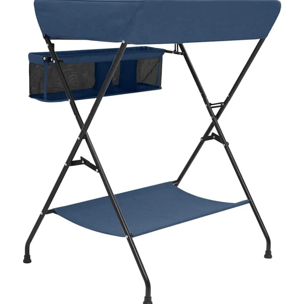 vidaXL Table à langer Bleu marine Fer