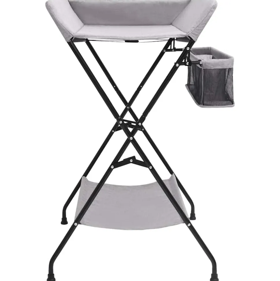 vidaXL Table à langer Gris clair Fer
