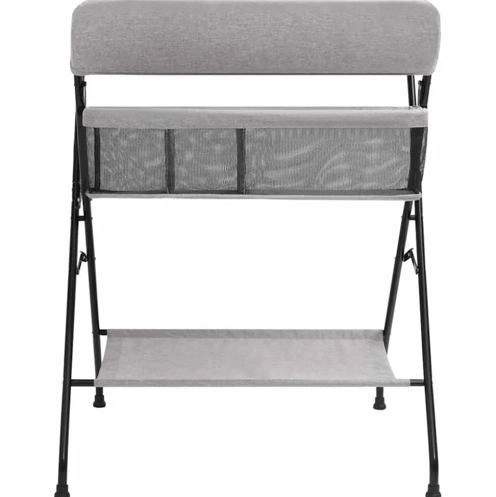 vidaXL Table à langer Gris clair Fer