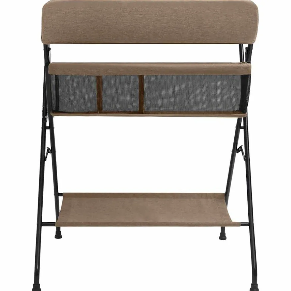 vidaXL Table à langer Taupe Fer