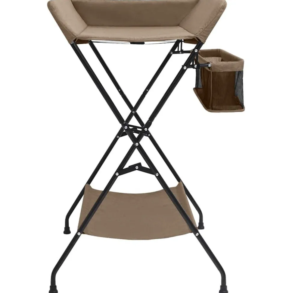 vidaXL Table à langer Taupe Fer