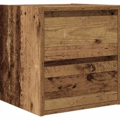 vidaXL Table de chevet murale vieux bois 38x34x40 cm