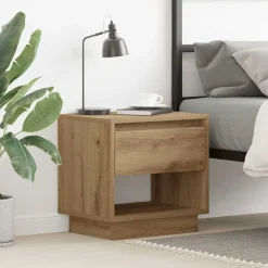 vidaXL Table de nuit Chêne artisanal 45 x 34 x 44 cm Bois d'ingénierie