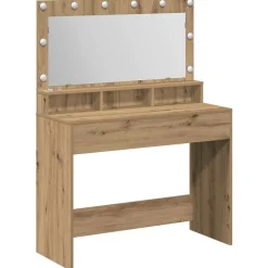 vidaXL Table de Toilette avec miroir Chêne artisanal 100 x 41 x 135 cm