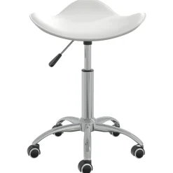vidaXL Tabouret de salon et spa Blanc Similicuir