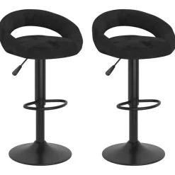 vidaXL Tabourets de bar lot de 2 noir velours