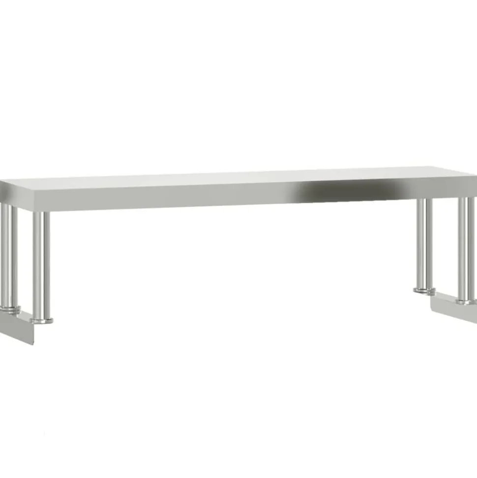 vidaXL Étagère de table de travail 110x30x35 cm inox