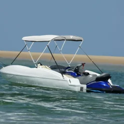 vidaXL Toit bimini à 3 arceaux parois en maille 183x(137-152)x137 cm