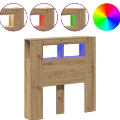 vidaXL Tête de lit à LED chêne artisanal 100x18,5x103,5 cm