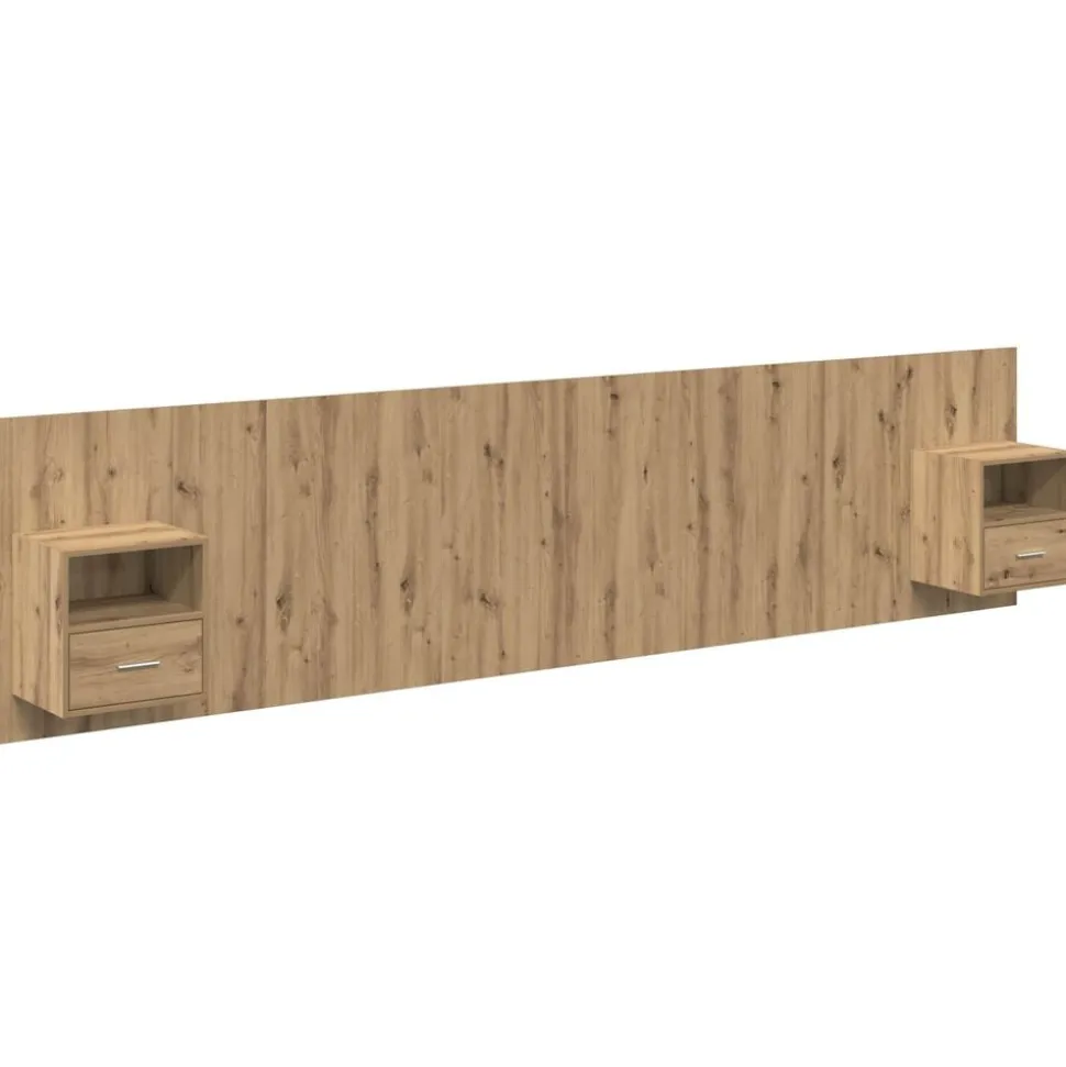 vidaXL Tête de lit avec armoire avec tiroir 3 pcs Chêne artisanal