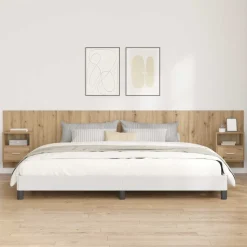 vidaXL Tête de lit avec armoire avec tiroir 3 pcs Chêne artisanal