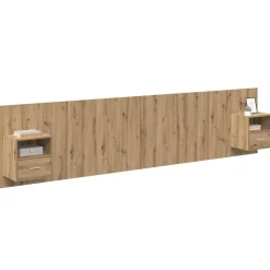 vidaXL Tête de lit avec armoire avec tiroir 3 pcs Chêne artisanal