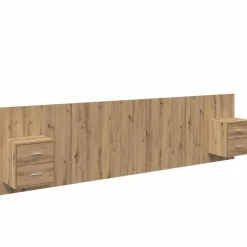 vidaXL Tête de lit avec armoire avec tiroir 3 pcs Chêne artisanal