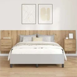vidaXL Tête de lit avec armoire avec tiroir 3 pcs Chêne artisanal