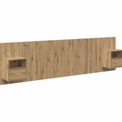 vidaXL Tête de lit avec armoire avec tiroir 3 pcs Chêne artisanal
